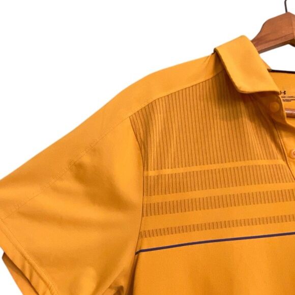 Under Armour Gold Loose Fit Golf short Sleeve Polo Shirt Medium - Picture 4 of 9